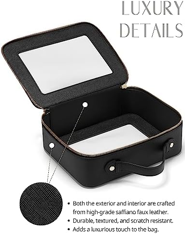 Small Cosmetic Bag for Purse Mini Makeup Bag for School Cute Clear Make Up Pouch for Travel Tiny Leather White Make Up Organizer Case for Backpack Toiletry Bag Waterproof Square Pouch with Zipper