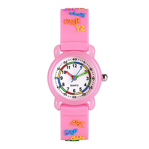 Toddler Kids Boys Girls Fabric Analog Watches Quartz Wrist Watch Waterproof Learning Time Wristwatches for Children