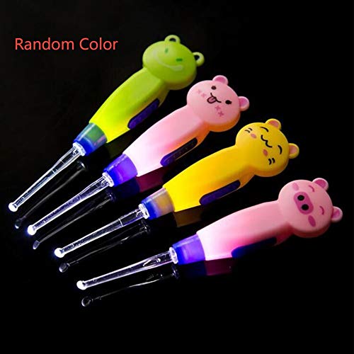 Cartoon Animal Decoration Plastic Earpick Portable LED Flashlight Ear Wax Remove EarPick Cleaner Health Care Tool
