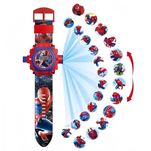 SSR Spiderman- 24 Images Projector Watch Digital Wrist Watch for Boys and Girls Gift X-mas Gift