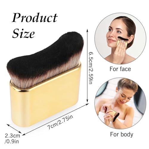 Tufexigo Self Tan Brush - Self Tanning Brush Applicator- Kabuki Brush for Body, Rose Gold Foundation Brush Makeup Brush for Fake Tan,Sunscreen Brush for Best Self Tanner for Face and Body