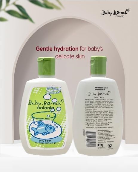 Baby Bench Colonia JELLY BEAN COLOGNE | Perfume for Babies, Gentle & Safe, Mild Fragrance | Long-lasting Moisture & Delicate Fragrance | Safe for Mother's Hands & Baby's Skin 200 ml - (Pack of 3).