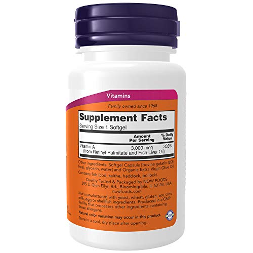 Now Foods, Vitamin A, 10, 000 Iu, 100 Softgels