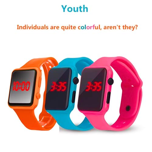AYEBIA 12pcs Digital LED Watch for Kids, Silicone Wrist Watch, Student Electronic Sports Watch, Bracelet with Metallic Design, Multicolor Fashion Watch for Boys & Girls, Lightweight & Comfortable