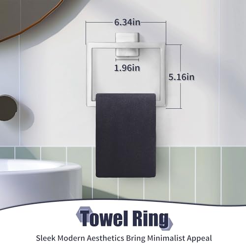 PAHSFS Bathroom Hardware Set Brushed Silver 5-Pieces Bathroom Towel Rack SUS304 Stainless Steel Bath Towel Bar Set, Towel Racks Wall Mounted.