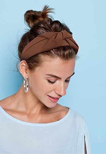 3PCS Knotted Headbands for Women, Non Slip Fashion Headbands for Hair Wide Top Knot Hair Hoops for Girls