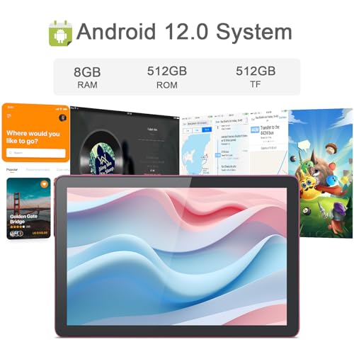 C idea 10.1 inch Tablet,8GB Tablet PC with Android 13,Dual SIM,5G LTE 1280x800 IPS HD Touch Screen,Long Lasting Battery Tablet,CM8800 Plus (Red)