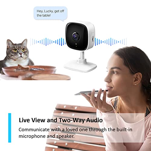 Tapo TP-Link Mini Smart Security Camera, Indoor CCTV, Works with Alexa&Google Home, No Hub Required, 3MP(2304 × 1296) High Definition, 2-Way Audio, Night Vision, SD Storage, Device Sharing( C110)