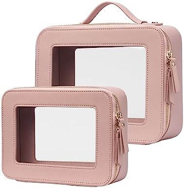 Small Cosmetic Bag for Purse Mini Makeup Bag for School Cute Clear Make Up Pouch for Travel Tiny Leather White Make Up Organizer Case for Backpack Toiletry Bag Waterproof Square Pouch with Zipper