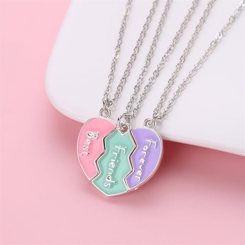 Pingyongchang 2-3Pcs Friendship Matching Necklace Heart Pendant BFF Necklaces Cute Alpaca Burger Fries Best Friend Necklace Jewelry Gift for Women Girls