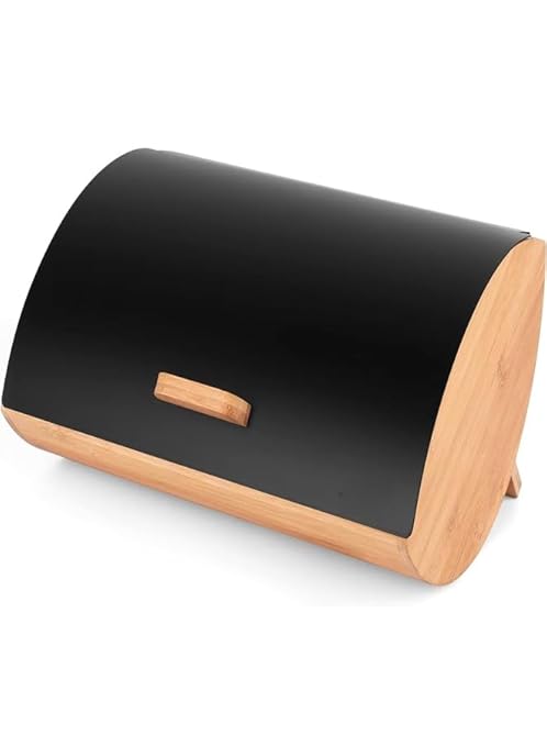 Bamboo Bread Box with Bread Slicer, Corner Bread Box for Kitchen Countertop, Bread Box for Homemade Bread with Window, Bamboo Bread Box for Kitchen Countertop, Pantry Counter Corner