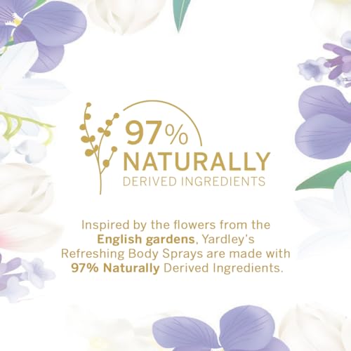 Yardley London English Lavender Body Spray for Women - 150ml Floral Aromatic Freshness, Relaxing, Long Lasting & Calming Scent Clean, Vegan & Cruelty Free (Pack of 2)
