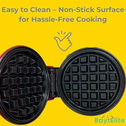 BaytElite Mini Waffle Maker 4.5" - Quick Heat-Up Nonstick Waffle Iron, Compact & Easy to Clean, Perfect for Keto, Pancakes, Snacks, & Breakfast - ???? ???? ????? ??????? ?????????