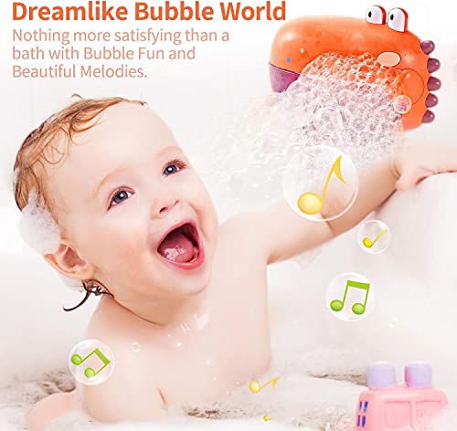 AM ANNA Bubble Machine Bath Toys,Baby Bath Toys for The Baby Bathtub,Toddler Bath Toys Automatic Bubble Machine,Plays 12 Children’s Songs,Bath Toy Makes Great Gifts for Girl Boy(Orange)