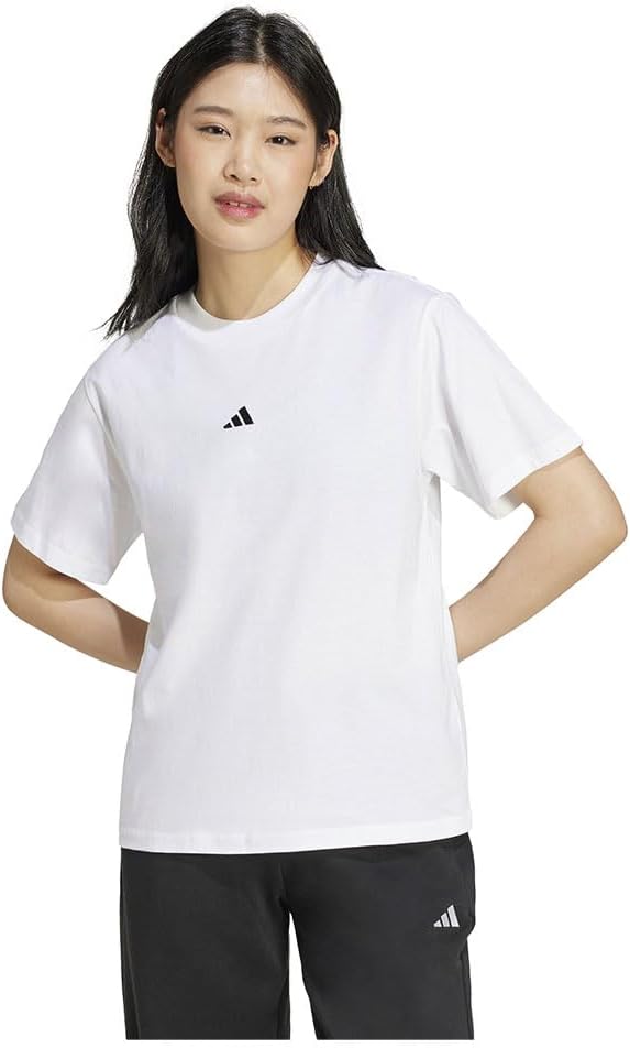 womens Essentials Small Logo Cotton T-Shirt T-Shirt - WHITE/BLACK