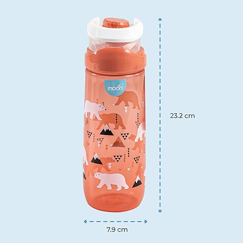 The Moon Brand Kids Water Bottle Portable 735ml for Indoor & Outdoor Activities: TravelPicnicsHikingschoolsports Spill ProofBreak ResistantBPA Free Dishwasher Safe, OdorFree ??Red