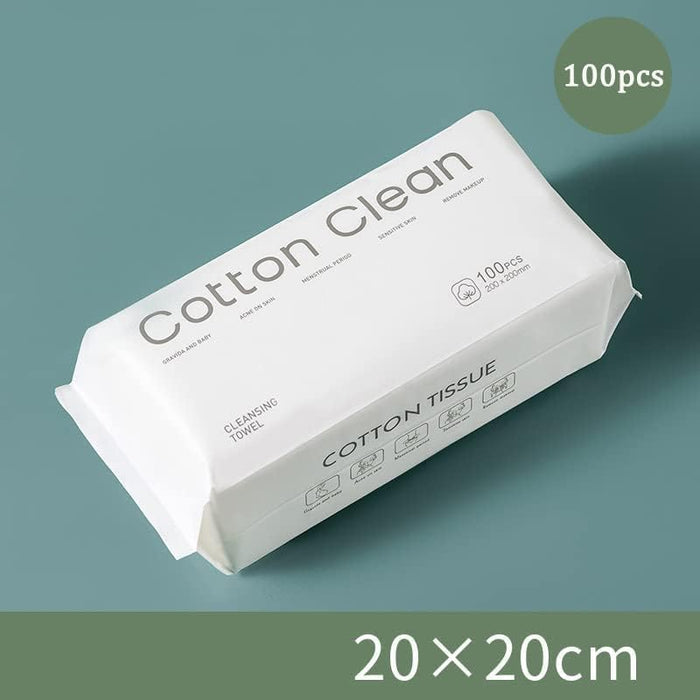 S SYMEFER Disposable Face Towel Soft Washcloths Facial Cleanning Cotton Tissue Wet Dry Cotton Facial Wipes Makeup Remover Towel for Skincare (3 Pack)