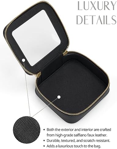 Small Cosmetic Bag for Purse Mini Makeup Bag for School Cute Clear Make Up Pouch for Travel Tiny Leather White Make Up Organizer Case for Backpack Toiletry Bag Waterproof Square Pouch with Zipper