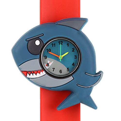 Wacky Watches Watch Shark Sealife Design Slapwatch Fast Fit Kids Childrens Silicone Watch Band Learn to Tell The Time Unisex Instant Fit Any Size