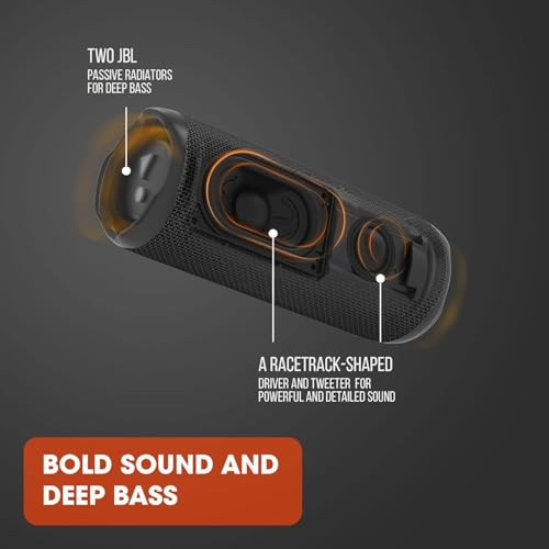 DOOMAX J.B.L Flip 6 - Portable Bluetooth Speaker, powerful sound and deep bass, IPX7 waterproof, 12 hours of playtime, J.B.L PartyBoost for multiple speaker pairing for home (Black)