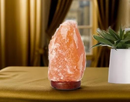Sultani Salt International 2-3 Kg Natural Pink Himalayan Lamp | Hand-Carved Rock Night Light with Wooden Base | On/Off Switch & Bulb Included | Air Purifier & Mood Enhancer | Home Decor, Gift Idea |