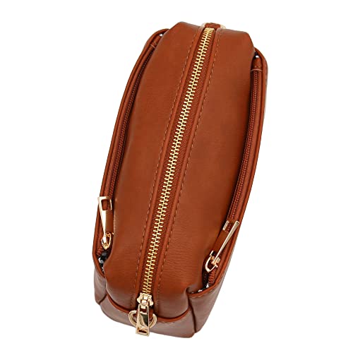 FashionPuzzle Triple Zip Small Crossbody Bag