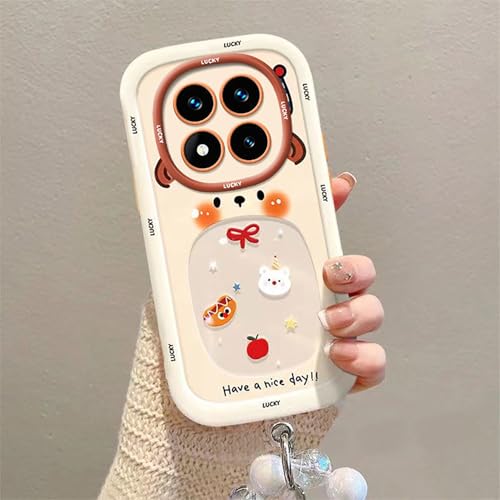 Case for Xiaomi POCO X7 5G / Redmi Note 14 Pro??quipped with a mobile phone lanyard, Cute cartoon pattern, Air cushion silicone soft shell, Anti fall,Redmi Note 14 Pro cover