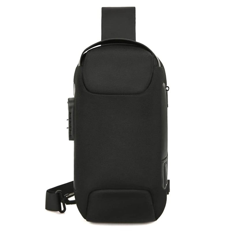 ZYING Anti theft Crossbody Sling Bag with USB Charging Port for 9.7in iPad, Black-5