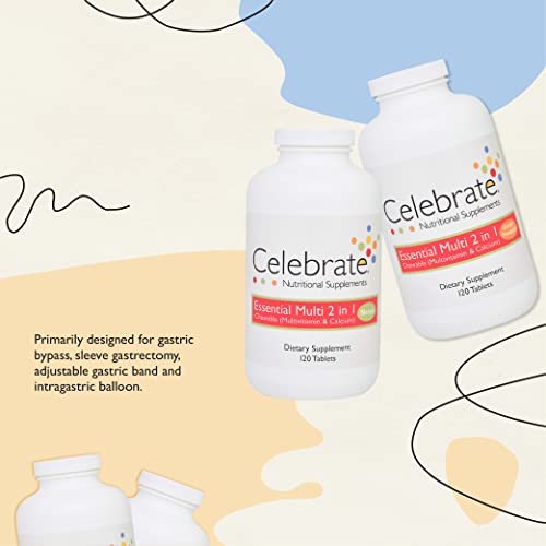 CELEBRATE Essential Multi 2-in-1 Bariatric Supplements â€“ Post Weight Loss Surgery Multivitamin (Mango)