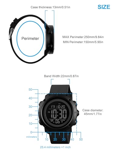 Boys Watch Digital Sports Waterproof Military Back Light Teenager Watch (Age for 11-15) 1426