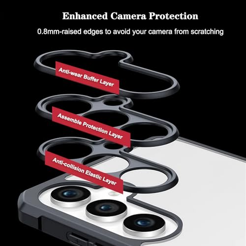 For Samsung Galaxy S24 FE Cover, Camera Lens Protection Case, TPU Shockproof Airbags Bumper Anti-Yellowing Mobile Phone Back Cover, Slim Fit Protective Casing