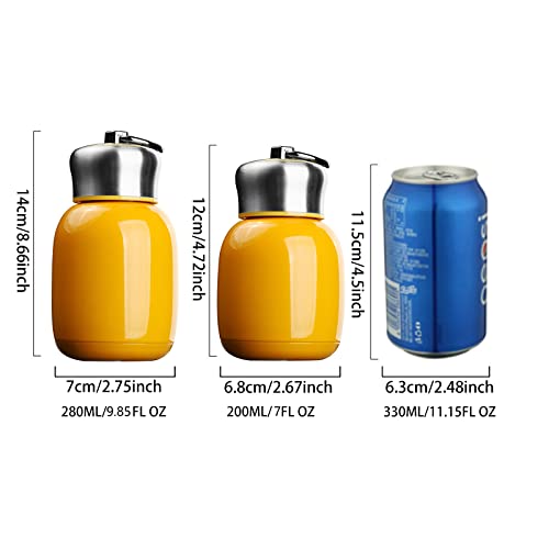 200ml Small Vacuum Insulated Water Bottle Portable Leak Proof Stainless Steel Thermal Cold Hot Bottle for Kids Women School Office Lunch Coffee
