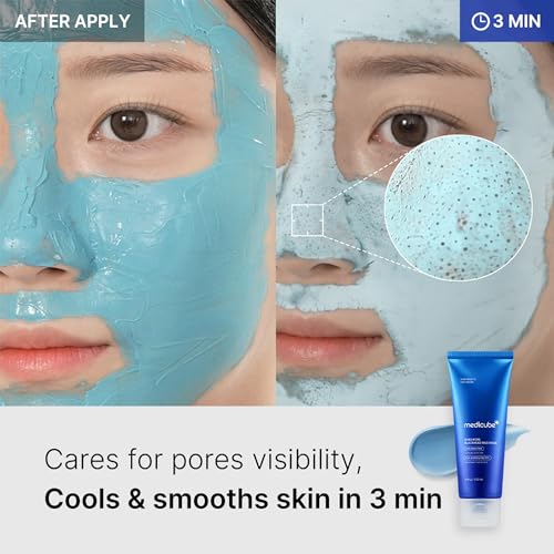 medicube Zero Pore Blackhead Mud Facial Mask - Skin Cooling & Pore Tightening - 3 Minute Quick Dry Formula with AHA, BHA, PHA, and Pore-Purifying Clay - Korean Face Mask 3.52 oz