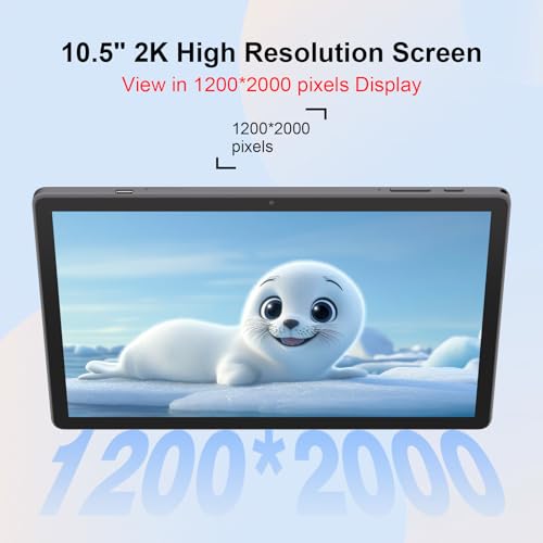 C idea 10.5" Tablet Android 14, 8GB RAM, 1TB Storage, WiFi, Bluetooth, GPS, Dual Camera, Long Lasting Battery Tablet, CM10500Plus (Black)