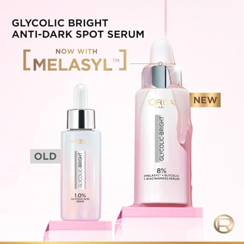 L’Oréal Paris Melasyl Glycolic Acid and Anti Dark Spot Face Serum with Niacinamide, Instant Glow 30 ml