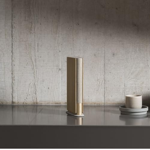 Bang & Olufsen 1273701 One Size Beosound Emerge Wireless Bookshelf Wi-Fi Speaker, Gold Tone/Light Oak Tone
