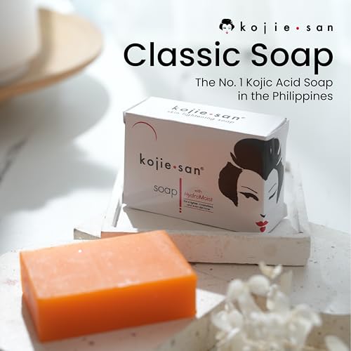 Kojie San Skin Brightening Soap - The Original Kojic Acid Soap with Brightening and Moisturizing Properties, Even Skin Tone and Reduce Appearance of Hyperpigmentation (65 grams, 3 Bars Per Pack)