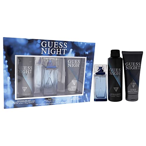 GUESS Night Men's Eau de Toilette Perfume, 100 ml + 200 ml Shower gel + 226 ml Body Spray Set
