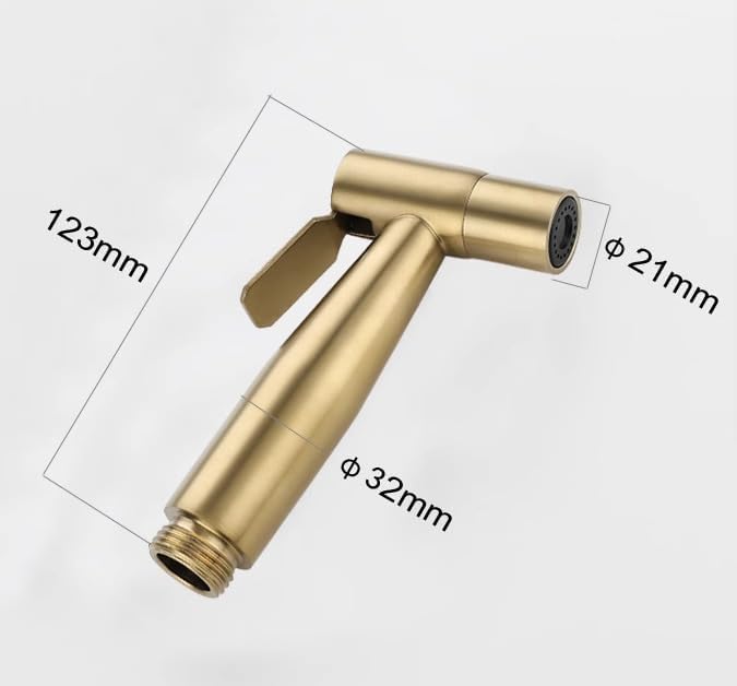 2 Pieces Bidet Toilet Sprayer Head Stainless Steel Handheld Bidet Sprayer Cloth Bathroom Diaper Sprayer for Kitchen and Toilet Cleaning (Bidet Sprayer Head) Golden