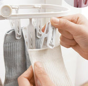 CooToly Foldable Clothes Drying Rack with 24Pcs Clips, [2Pack 12 Clips] Laundry Clips Hanger for Socks Underwear, Drying Towels and Baby Clothes