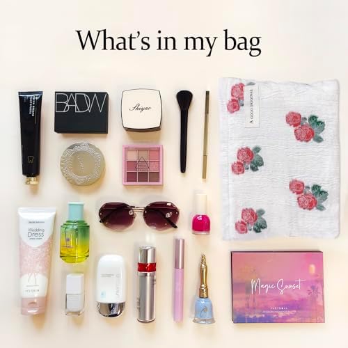STARDW Flower Cosmetic Bags Makeup Bags for Women and Girls,Travel Makeup Bag Large Capacity Canvas Makeup Bag,Makeup Organizer Bag Zipper Pouch, Embossed pink, Large Capacity Aesthetic Makeup Bags