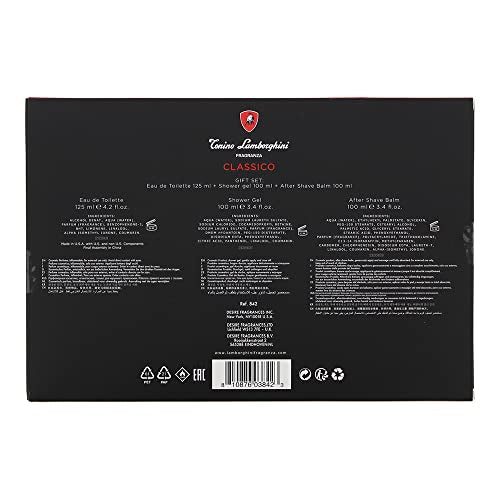 EMMEXX Tonino Lamborghini Classico 3 Piece Gift Set: Eau De Toilette 125ml - Shower Gel 100ml - Aftershave Balm 100ml