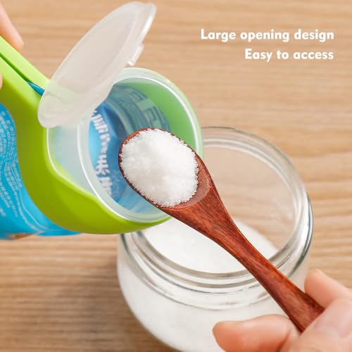 Yvey Food Clip Set with Pour Spout, 4PCS Seal and Pour Bag Clip with Spout for Food Snacks (Round)