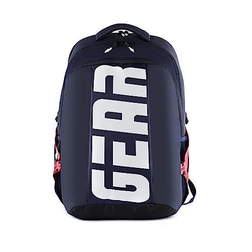 Gear MAXPRO 45L LARGE SCHOOL BAG/CASUAL BACKPACK/DAYPACK/COLLEGE BAG FOR BOYS/GIRLS (NAVY-RED)