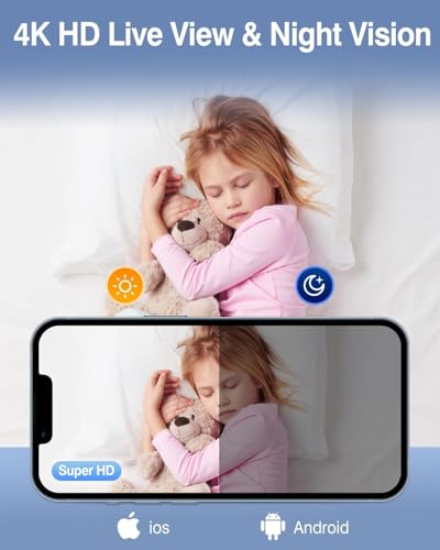 Violety Mini Camera for Home 2K HD Indoor Battery Security Camera Bluetooth or WiFi Option Nanny Pet Surveillance Camera App Control, Real-Time Audio/Video, Night Vision Motion Detection (Blocks 2K)