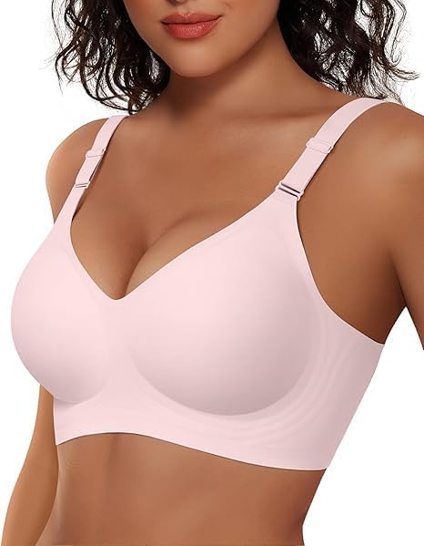 womens Ultimate Wireless Bra Full Coverage Bra - Pink