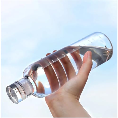 KVIVI 500ml Water Bottle Clear Plastic Water Bottle with Caps, Leak Proof & Spill Proof Daily Drinking Water Bottles, Hot & Cool Water Bottle Container, Portable for Travel Hiking Gym Sports (Black)