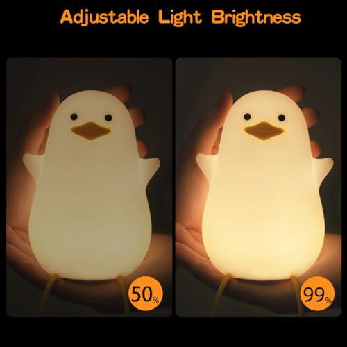 LEDHOLYT Kids Night Light - Cute Silicone Duck Nursery Lamp for Baby, Toddler, Boys, Girls - Squishy Animal Lamp for Bedroom, Kids Room - Gift (Seagull)
