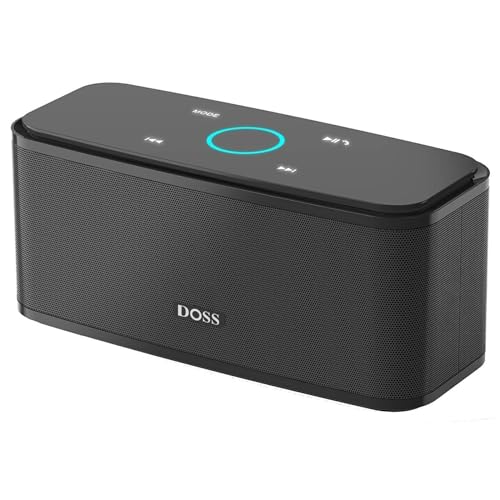 Doss Touch Wireless Bluetooth V4.0 Portable Speaker with HD Sound and Bass, 12H Playtime, Built-in Mic for iPhone, Samsung (Black)
