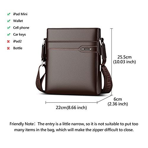 LAORENTOU Men Genuine Leather Shoulder Bag Business Messenger Bags Sling Bag